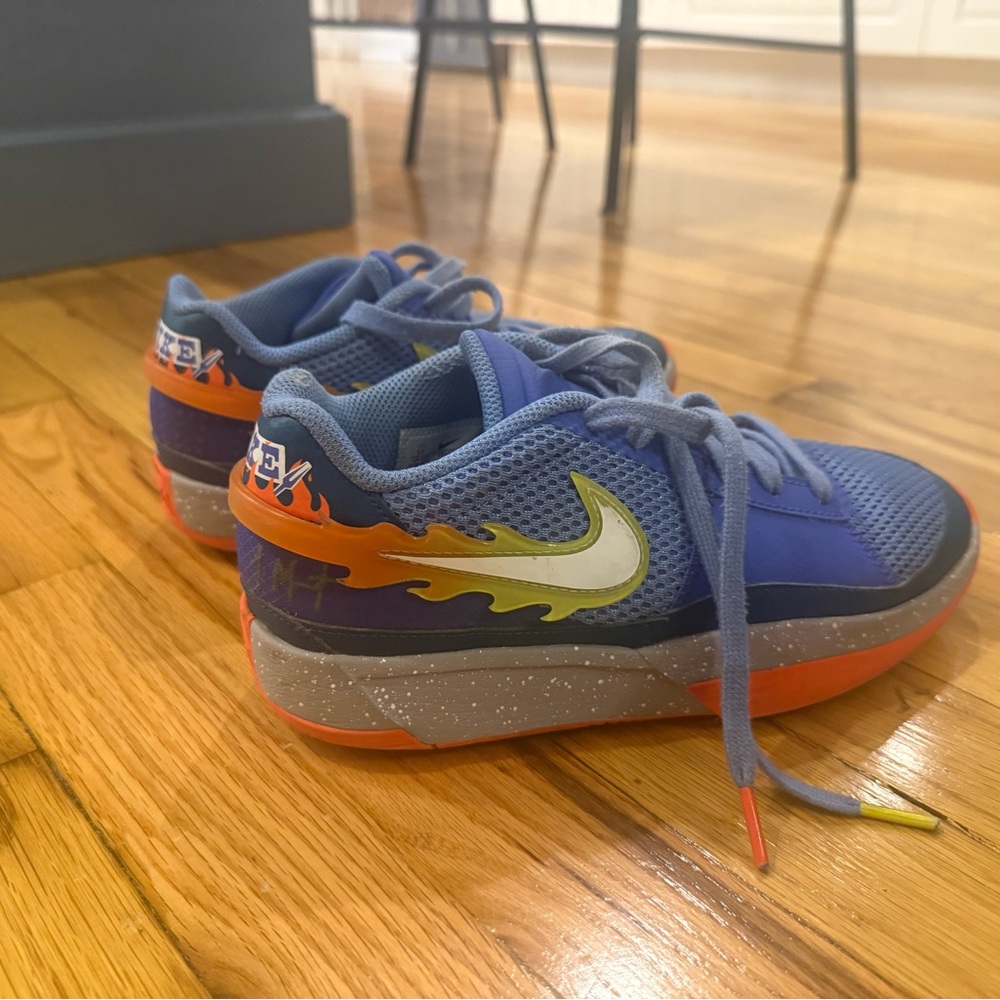 Nike Ja Morant Basketball Sneakers in Blue and Orange with Flame Design - Youth